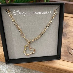 BaubleBar x Disney Mickey Mouse Rhinestone chain necklace NWT